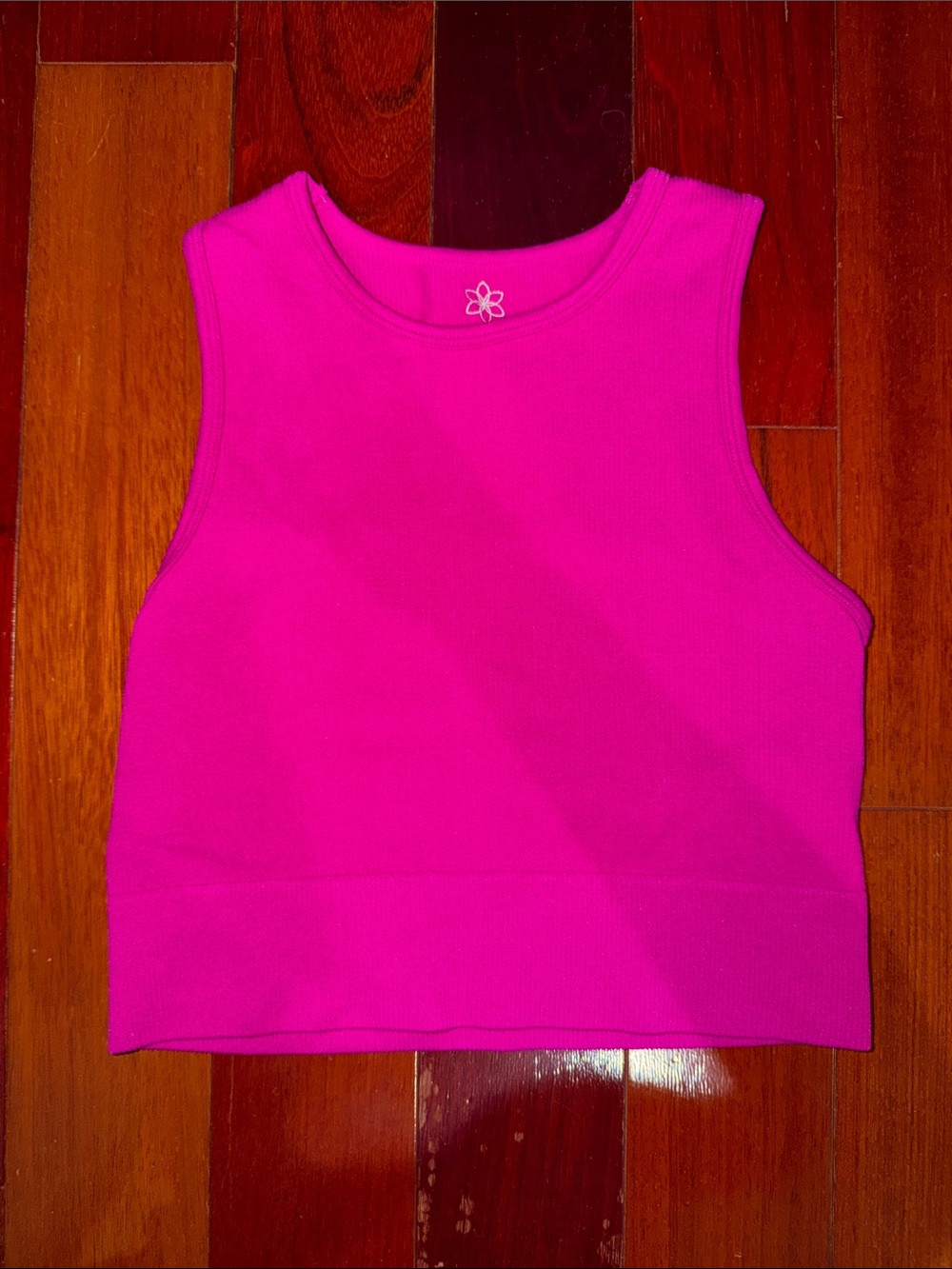Aura Fuchsia Ribbed Crop Tank